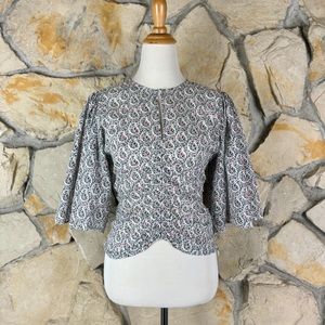 NWT Isabel Marant Étoile Cotton Puff Sleeve Top White | FR36, FR40